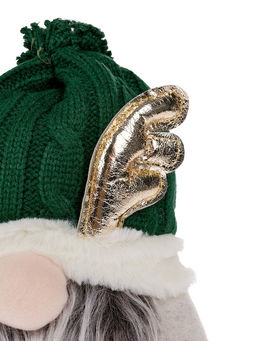 Фигура текстиль «Гном лосяш в зелёном» 33×12×18 см, 1 LED, от батареек AG13×3, свечение тёплое белое