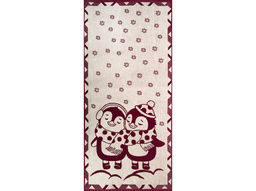 Полотенце махровое 6с102.411ж1 Пингвики (кр.дерево1) 67х150см