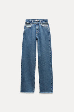 Z1975 MID-WAIST STRAIGHT CUT OUT JEANS - Zara фото 7