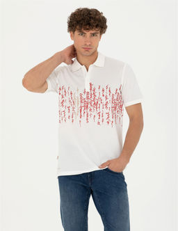 Ekru Slim Fit Polo Yaka Ti__rt