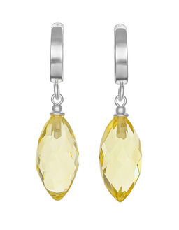 Нежные серьги с огранённым лимонным янтарём