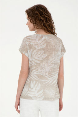 Женская футболка светло-хаки с круглым вырезом - U.s. polo assn фото 5