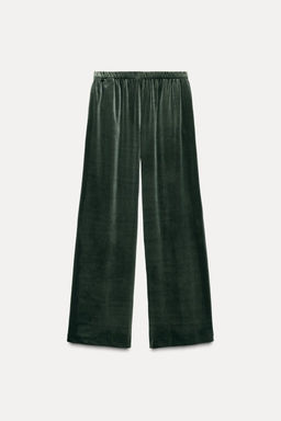 WIDE-LEG VELVET TROUSERS - Zara фото 5
