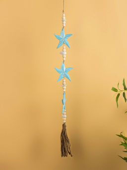 Подвеска декоративная «Звёздочки», 13×2×100 см, дерево, камень, голубая