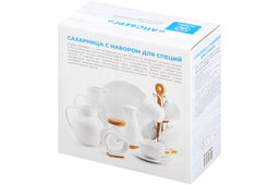 Набор Elan Gallery Айсберг волны сахарница 440 мл солонка перечница на подставке 16×17×8.5 см  фото 16