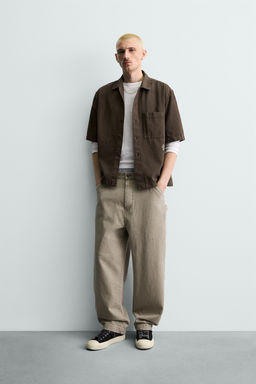 SOBRECAMISA ESTRUCTURA BORDADO / Marr?n