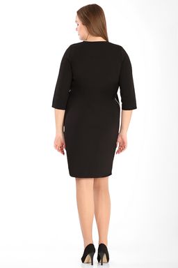 Платье черное трикотажное с рукавом три четверти - Almond фото 3