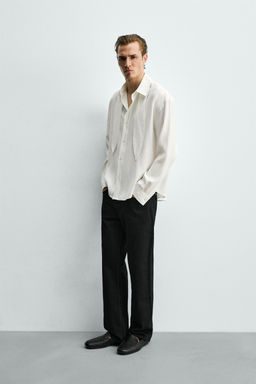 CAMISA FLUIDA LAZO CORTO / Blanco - Zara фото 4