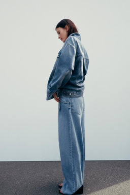 TRF HIGH-WAIST PAPERBAG BELTED JEANS - Zara фото 10