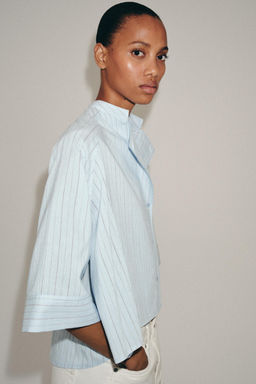 CAMISA ASIM?TRICA RAYAS ZW COLLECTION / Azul - Zara фото 4
