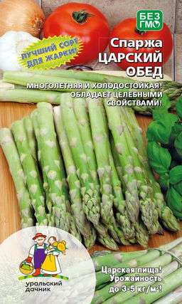 Спаржа ЦАРСКИЙ ОБЕД  Лучший сорт для жарки! Обладает целебными свойствами! Многолетняя и холодостойкая!