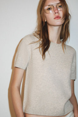 100% WOOL SHORT SLEEVE JUMPER - Zara фото 9