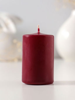 Цена за 2 шт. Свеча - цилиндр 4×6 см, 59 г, 6 ч, бордовый