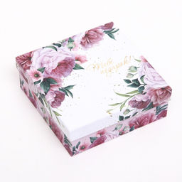 Набор коробок квадратных, 4 в 1 Цветочная доляна, 20 х 20 х 8 см- 14 х 14 х 5 см - UPAK LAND фото 3