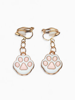 Цена за 3 шт. Серьги клипсы детские «Выбражулька. Лапки», белый, розовые в золоте