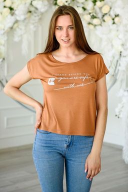 Футболка женская из вискозы Лирика бронзовый You are safe - Амадэль фото 4