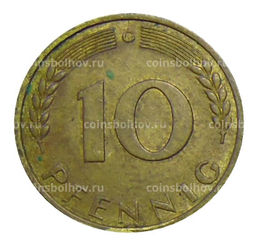 Монета 10 пфеннигов 1970 года G Германия