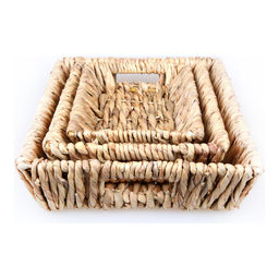 Поднос плетеный прямоугольный с ручками Walmer Arrow 45x32x8 см, цвет бежевый  фото 4