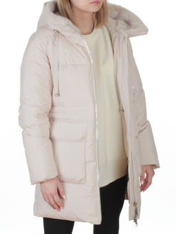 8379 LT. BEIGE Куртка зимняя женская (200 гр. холлофайбер)