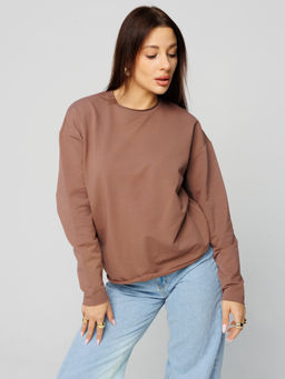 Женский лонгслив из футера 2-х нитки какао ВК-25 (02)