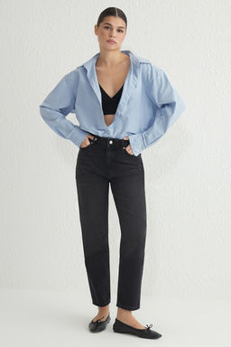 Siyah Normal Bel Mom Jeans TWOSS25JE00135