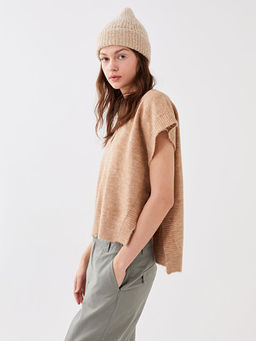 Kad?n V Yaka D?z Triko S?veter