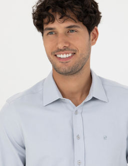 Gri Slim Fit Uzun Kollu G_mlek