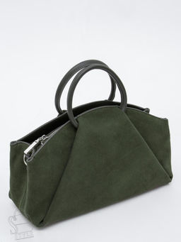 Сумка женская кожаная 1126MF gray green Polina&Eiterou