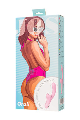 Виброкролик с ласкающим язычком JOS Orali, силикон, розовый, 22 см  фото 10