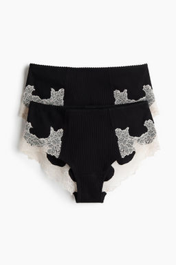 Pack de 2 bragas hipster de algod?n con encaje