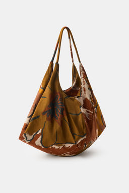 MAXI BOLSA ALGOD?N ESTAMPADO / Marr?n