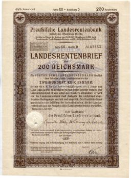 Облигация 4,5% 200 рейхсмарок 1939 года Германия