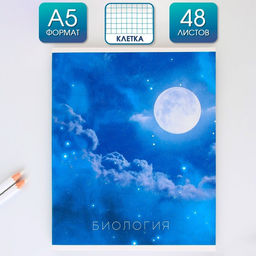 Предметная тетрадь, 48 листов, Биология, со справочными материалами Алгебра, обложка мелованный картон 230 гр., внутренний блок в клетку 80 гр., белизна до 80%, блок №4