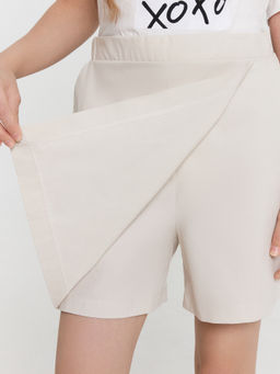 Шорты-юбка для девочек бежевые - Mark formelle фото 6