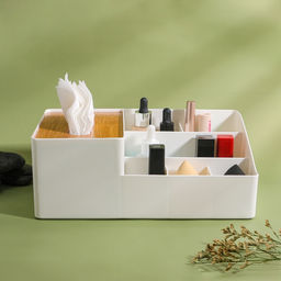 Органайзер для хранения «BAMBOO», 7 секций, 26,7 × 10 × 17 см, цвет белый/коричневый