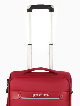 Чемодан 20",Текст,36*25*58,отд на молнии,1 нар/карм, увелич,код замок,4 колеса, красный