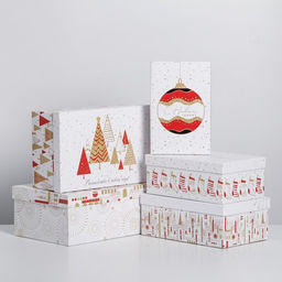 Набор подарочных коробок 5 в 1 Волшебства в Новом году, 32.5 х 20 х 12.5 - 22 х 14 х 8.5 - Дарите счастье фото 3