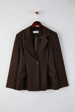 EXCLUSIVE Ozel Koleksiyon Kahverengi Fitted Kase Blazer Ceket TWOAW26BC00054