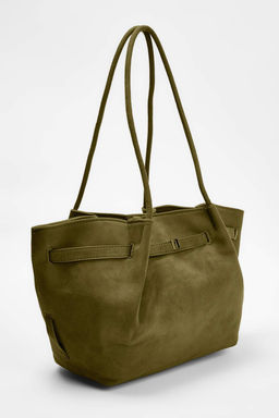 Haki Suet Kad?n Midi Omuz Cantas? TAKSS26OC00003