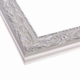 Рама для картин (зеркал) 40×50×4 см, дерево «Версаль», бело-серебристая