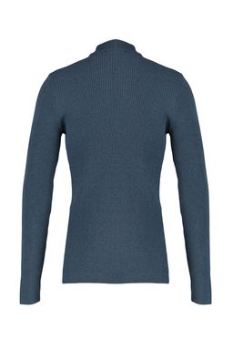 Indigo Fitted Dar Kal?p Pamuklu Yar?m Bal?kc? Yaka Fitilli Triko Kazak TMNAW21KZ0568