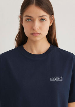 Mavi Logo Bask?l? Lacivert Tisort  фото 5