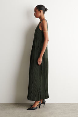 VESTIDO LARGO PLISADO FRUNCIDO CUELLO PICO - H&m фото 3