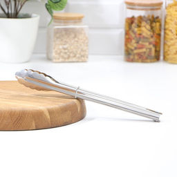 Щипцы кухонные Доляна «Лист», h=28.5 см, серебристые