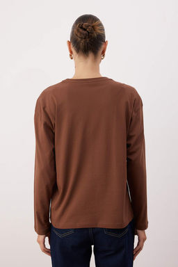 TRENDYOLMILLA Siyah-Beyaz 2li Paket %100 Suprem Oversize/Genis Kesim Orme T-Shirt TWOAW25TS00004  фото 25