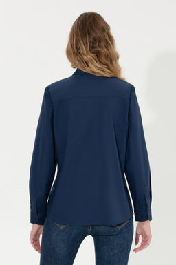 U. S. Polo Assn Женская базовая рубашка темно-синего цвета с длинным рукавом - U.s. polo assn фото 5