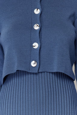 Indigo Duz Midi Elbise TWOSS23EL00738