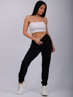 Джоггеры "Селена 2" чёрные, футер 2-х нитка начес