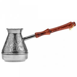 Турка медная 400мл "Роза", д9см, h10,9см, s0,8мм, деревянная ручка (Россия)