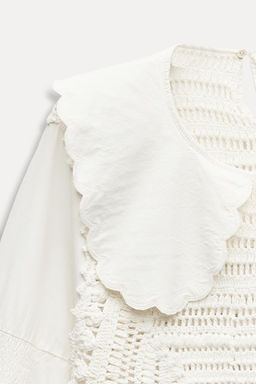 CONTRAST CROCHET BLOUSE - Zara фото 9
